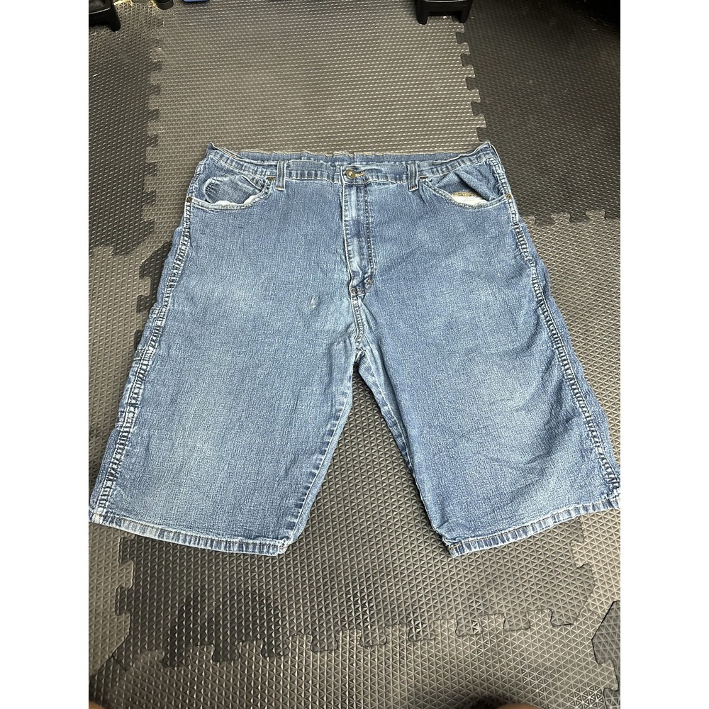 Dickies Men's Size 42 Blue Denim Cargo Shorts Regular Fit Zipper Fly Work Casual